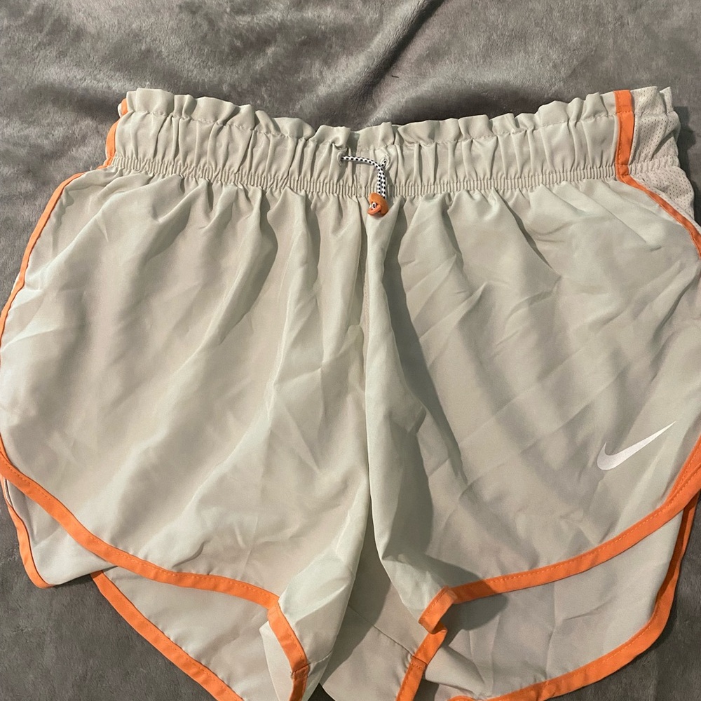 Nike Women's Gray and Orange Running Shorts